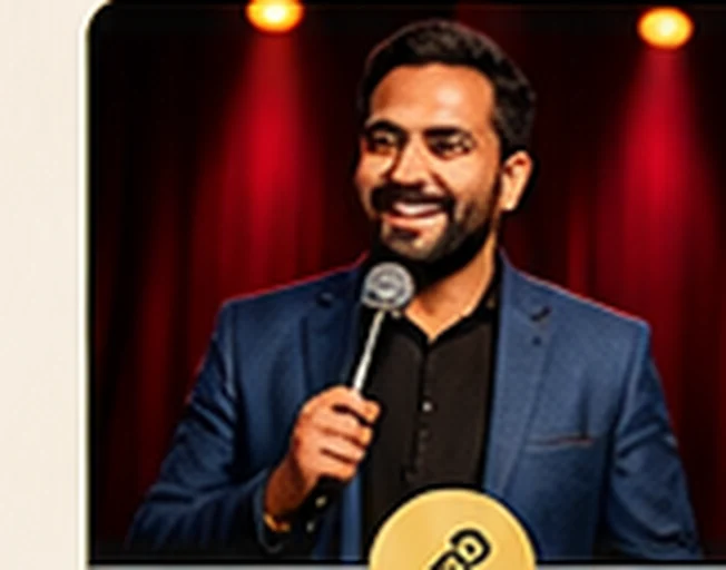 Illustrative image of a stand-up comedian on stage